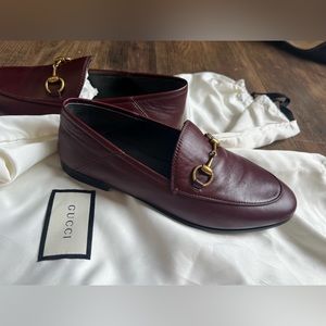 Gucci Leather Jordan Loafers Burgundy Bordeaux